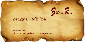 Zsigri Róza névjegykártya